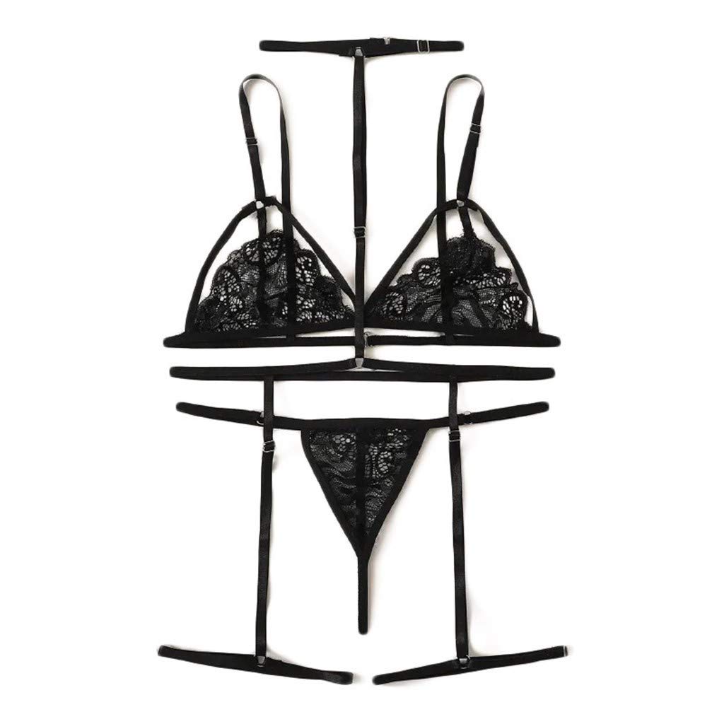Price:$0.01 Hessimy Women Lingerie Set with Garter Belts Sexy Bra and Panty Underwire Lingerie Sets Black at Amazon Women’s Clothing store