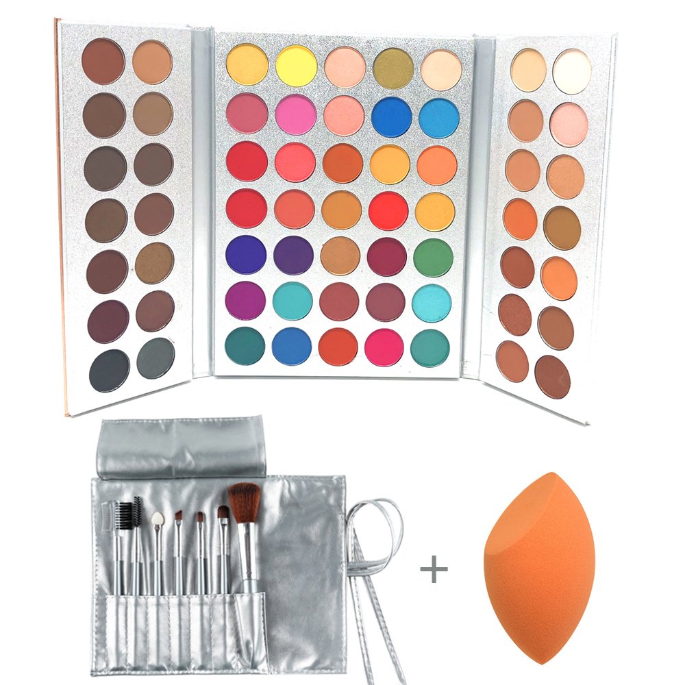 Price:$16.88     Beauty Glazed 63 Colors Eyeshadow Professional Makeup 63 Colors EyeShadow Palette Powder With Profession Makeup Brushes Set and Powder Blender Gorgeous Me Cosmetics Perfect Color Eye Shadow Tray Set   Beauty