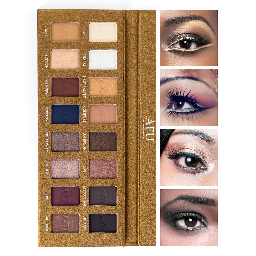 Price:$9.99    AFU High Pigmented Eyeshadow Palette Matte + Shimmer 16 Colors Makeup Natural Bronze Neutral Smokey Blendable Waterproof Eye Shadows Cosmetic - E-11  Beauty