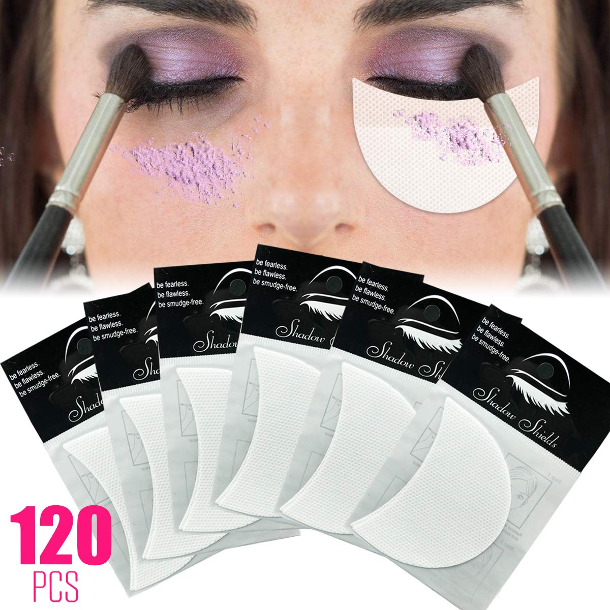 Price:$6.99     TailaiMei 120 Pcs Professional Eyeshadow Shields for Eye Makeup, Lint Free Eye Pad for Eyelash Extensions/Tinting and Lip Makeup - Under Patches Guards Prevent Makeup Residue   Beauty