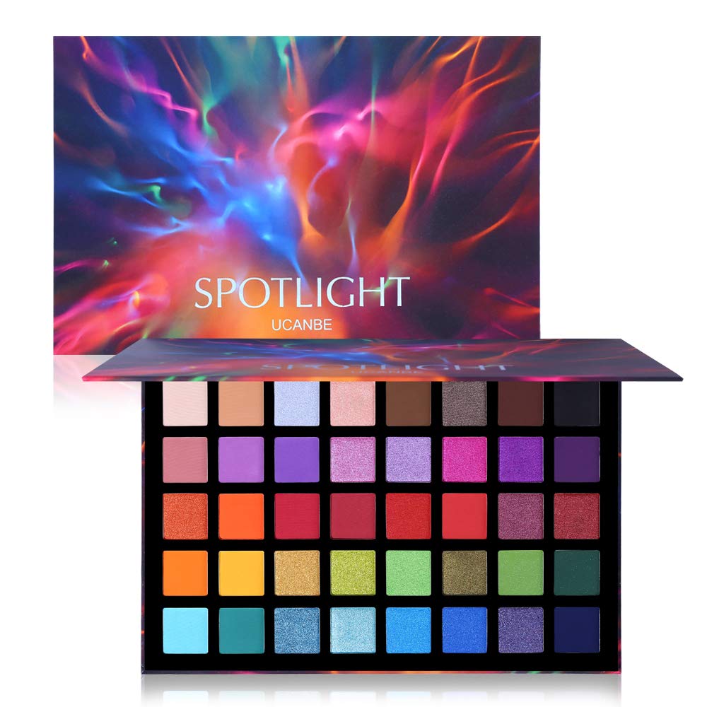 Price:$15.99     UCANBE Spotlight Eyeshadow Palette Professional 40 Color Eye Shadow Matte Shimmer Makeup Pallet Highly Pigmented Colorful Powder Long Lasting Waterproof Eye Shadow   Beauty