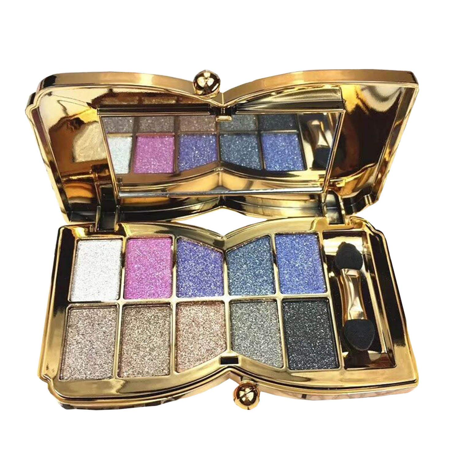 Price:$13.99    Bernecy Glitter Eyeshadow Palette,10 Colors Sparkle Shimmer Eye Shadow Highly Pigmented Long Lasting Makeup Set Gold(Type 4), Small  Clothing
