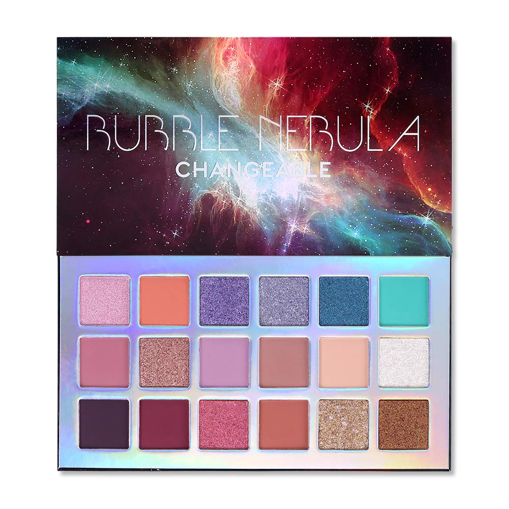Price:$9.99     Bubble Nebula 18 Colors Eyeshadow Makeup Palette, High Pigmented Shimmer Matte Glitter Multi Reflective Creamy Blendable Long Lasting Vibrant Eyes Shadow Make Up Pallet Set   Beauty