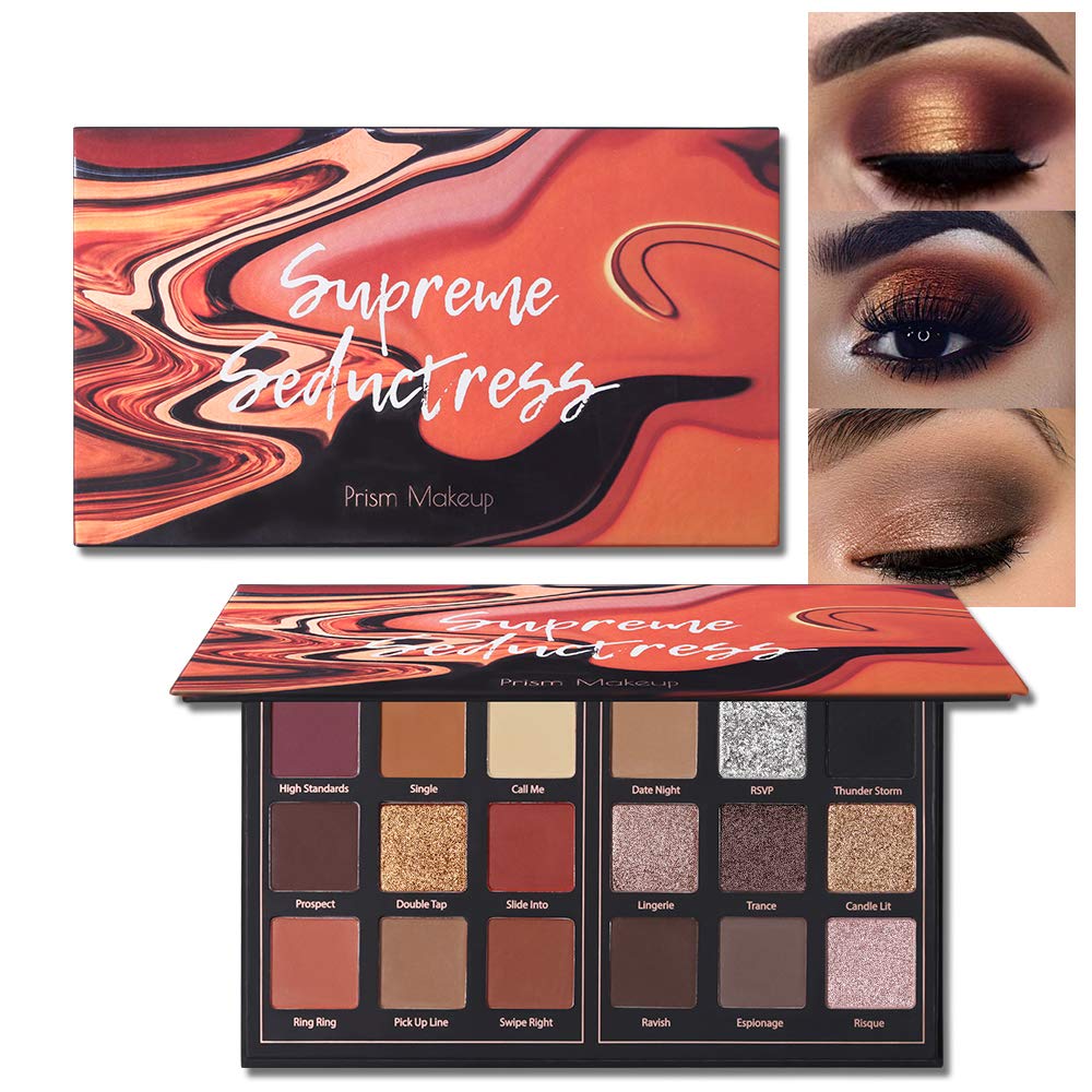 Price:$9.99     Matte Eyeshadow Palette Pro 18 Colors Highly Pigmented Shimmer Eye Shadow Palette Blendable Long Lasting Waterproof Makeup Cosmetics (01# Seductress)   Beauty