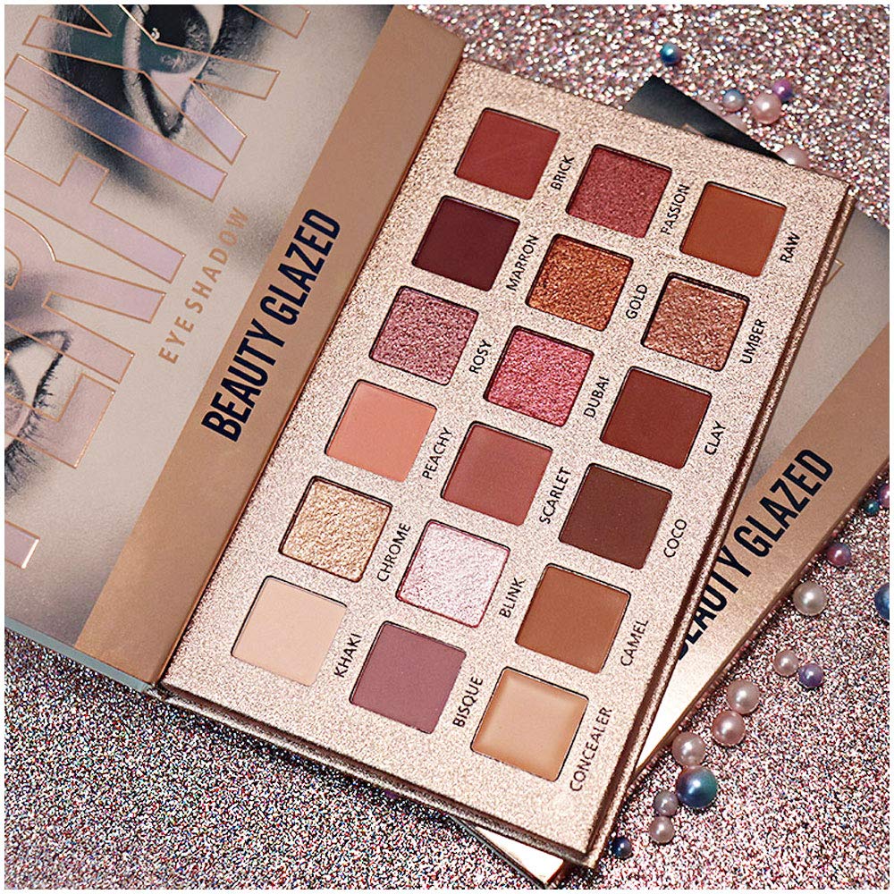 Price:$8.88     New Nude Eyeshadow Palette The 18 Colors Matte Shimmer Glitter Multi-Reflective Shades Ultra Pigmented Makeup Eye Shadow Powder Waterproof Eye Shadow Palette   Beauty