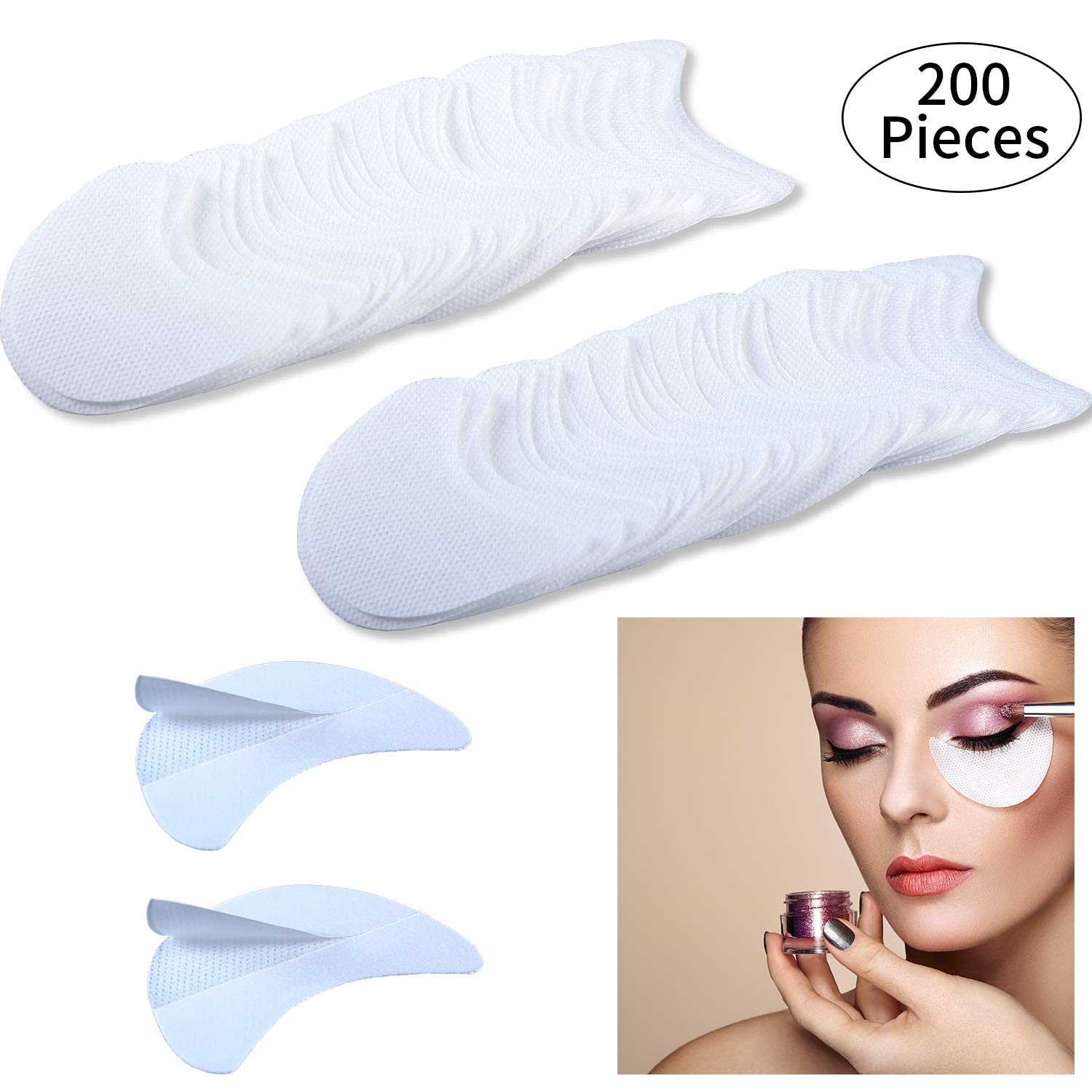 Price:$9.99     200 Pieces Eyeshadow Stencils White Eyeshadow Shield Pads Adhesive under Eye Eyeshadow Pads for Women Makeup Using (S Size)   Beauty