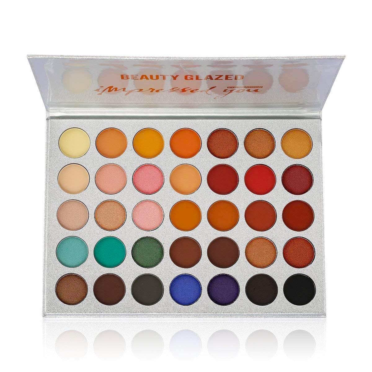 Price:$9.88     Beauty Glazed Eyeshadow Palette Pigmented Colors Makeup Pallets Eye Makeup 35 Shades Matte and Shimmer Pop Colors sombras para ojos Longevity Makeup For Beginners/ Traveling/ Giftable/ Presentation   Beauty