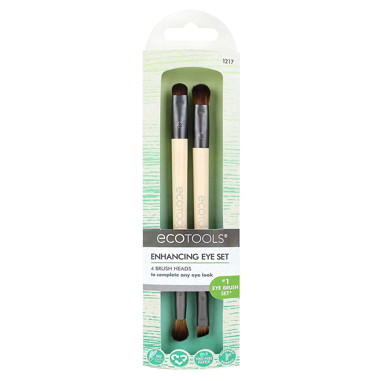 Price:$5.73    EcoTools Eye Enhancing Duo Brush Set Define Blend & Smudge Eyeshadow & Liner  Beauty