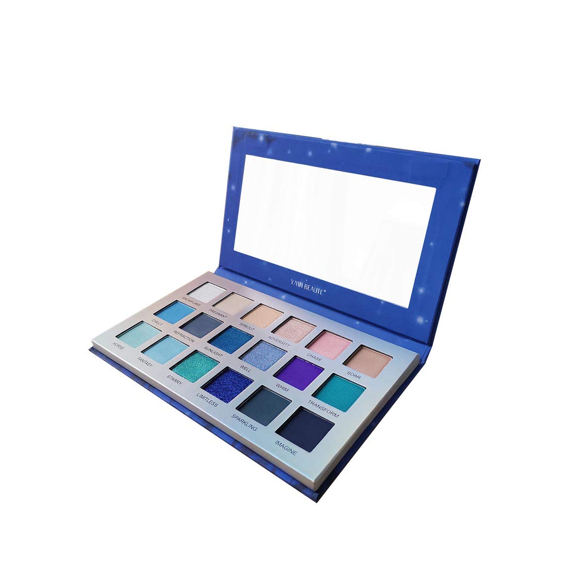 Price:$9.99     18 Colors Eyeshadow Makeup Palette, YMH BEAUTE Shimmer Matte Eyeshadow Palette Pigmented Blue Eye Shadows Long Lasting Waterproof Colorful Eyeshadow Pallet(DREAM)   Beauty
