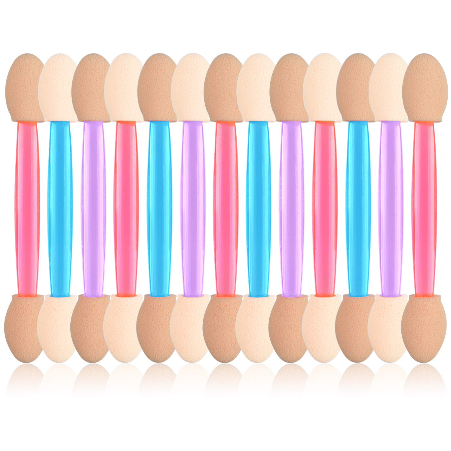 Price:$3.99    Eyeshadow Applicators,MORGLES 15Pcs Disposable Eyeshadow Brushes Dual Sides Eye Shadow Sponge Applicators (Pink,Purple,Blue)  Beauty