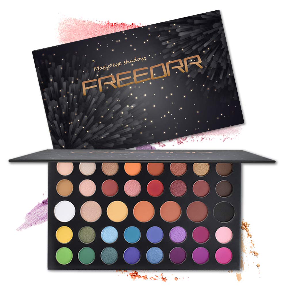 Price:$7.99     Freeorr 39 Pop Colors Eyeshadow Palette, High Pigmented Waterproof Long Lasting Eyeshadow Powder, Matte Shimmer Metallic Blendable Eyeshadow Palette   Beauty
