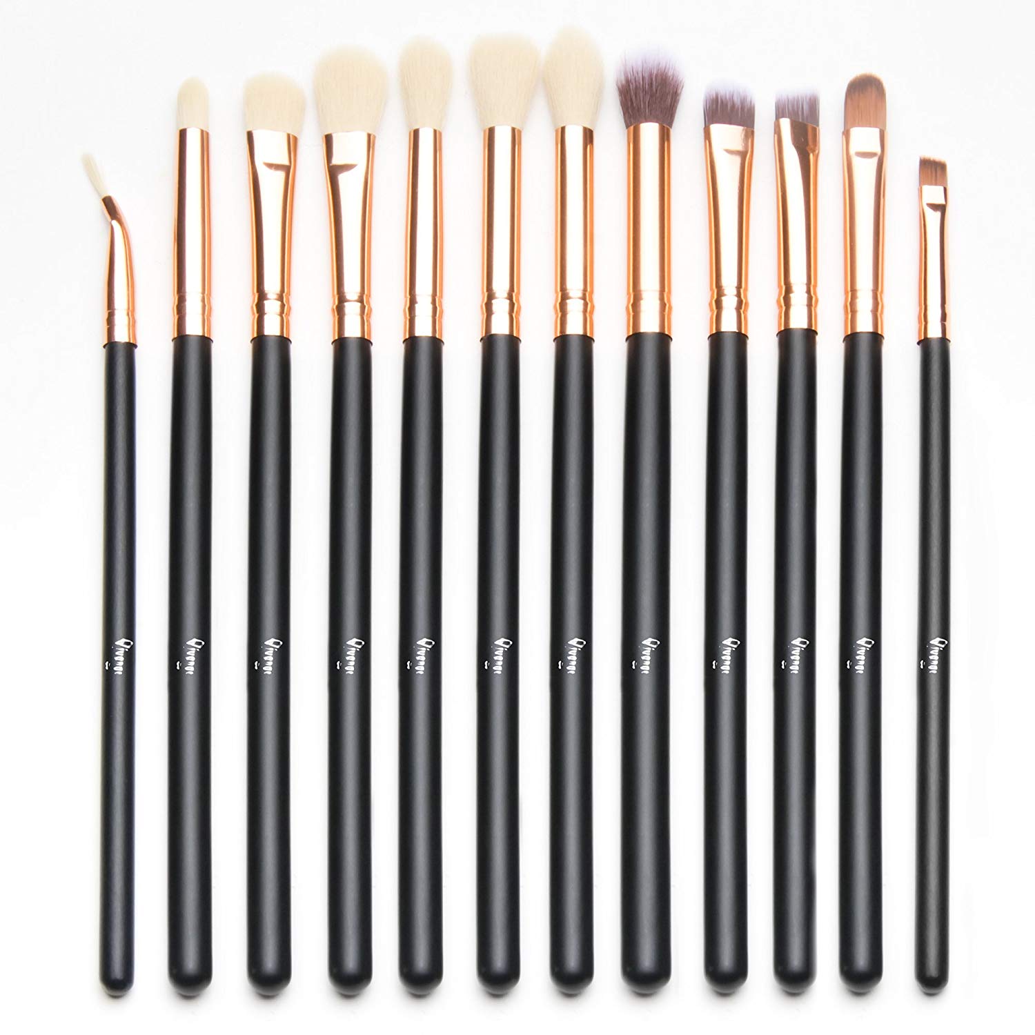 Price:$7.89    Qivange Eye Makeup Brushes Set, Synthetic Eyeshadow Brushes Eye Makeup Brush Set Cosmetics Brushes Concealer Eyebrow Eyeliner Eyeshadow Blending Brushes(12pcs, Black with Rose Gold)  Beauty