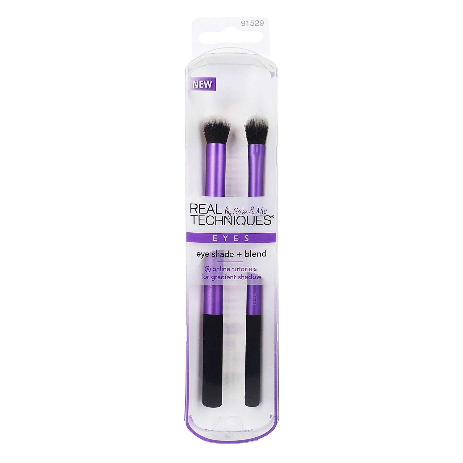 Price:$4.06    Real Techniques Eye Shade + Blend Set Makeup Brush Kit, 2 Count (Pack of 1) - (Packaging and Handle Color May Vary)  Beauty