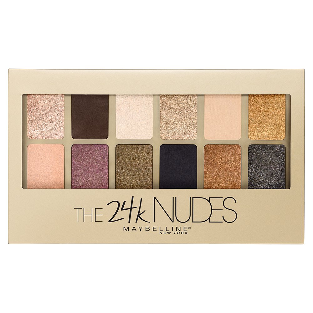 Price:$9.18     Maybelline Makeup The 24K Nudes Eyeshadow Palette, 12 Shade Shadow Palette, Gold Eyeshadow 0.34 oz   Beauty