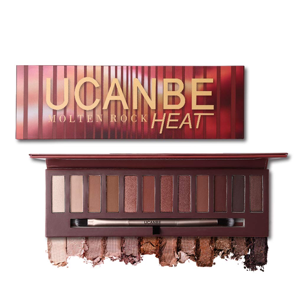 Price:$8.99     Ucanbe Nude Red Eyeshadow Palette Glitter Matte Metallic Pigmented Eye Shadow Warm Shimmer Waterproof long last Makeup Pallet   Beauty
