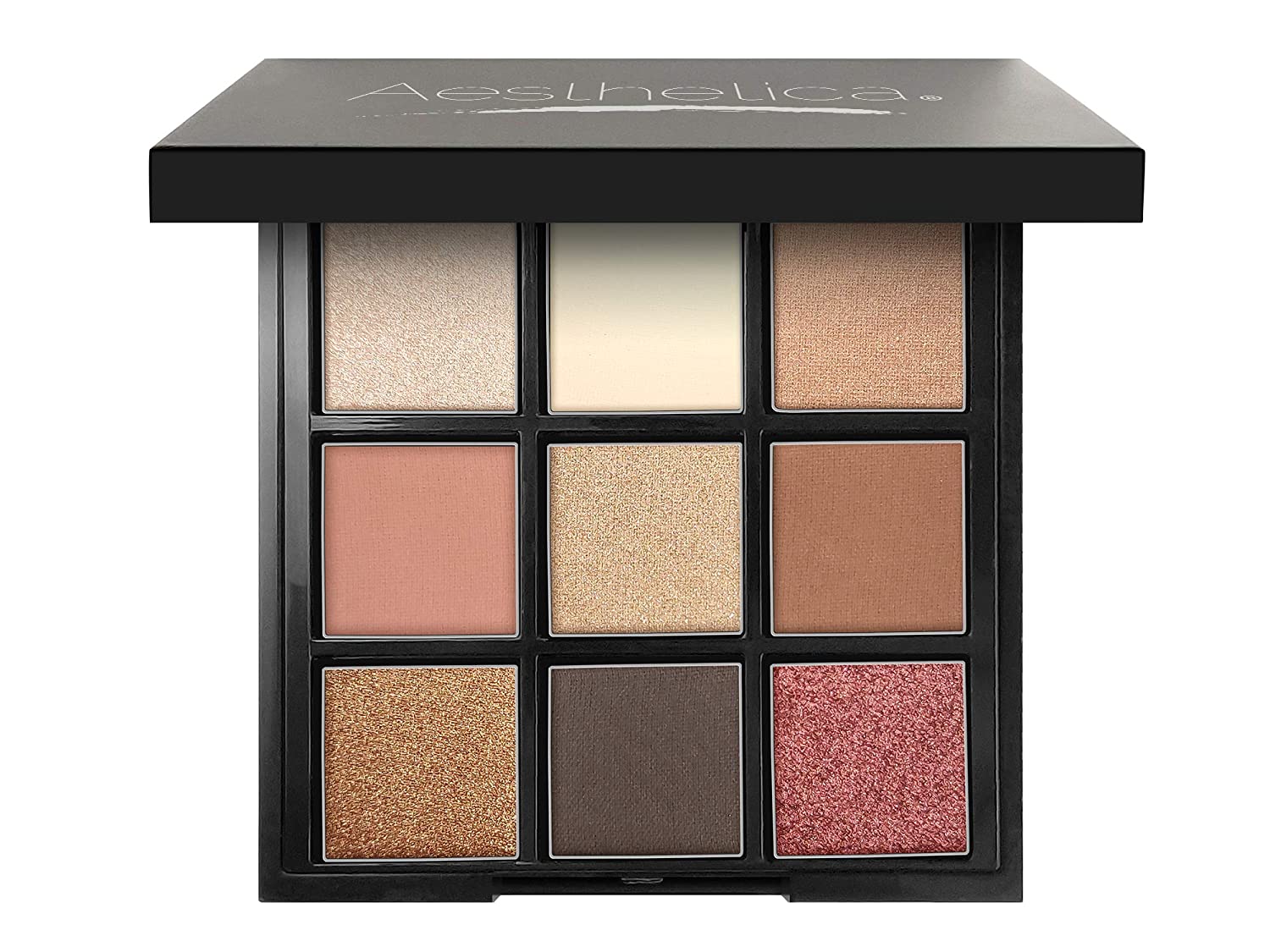 Price:$9.99     Aesthetica"BE" Eyeshadow Palette - Nine Shades - Glitter and Matte Eye Shadow Kit - (BE Natural - Nude)   Beauty