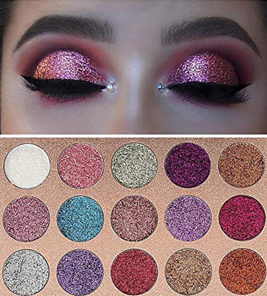 Price:$9.88     Beauty Glazed 15 Colors Glitters Eyeshadow Palette Shimmer Pigment Pressed Pallete Makeup Eye Shadow   Beauty