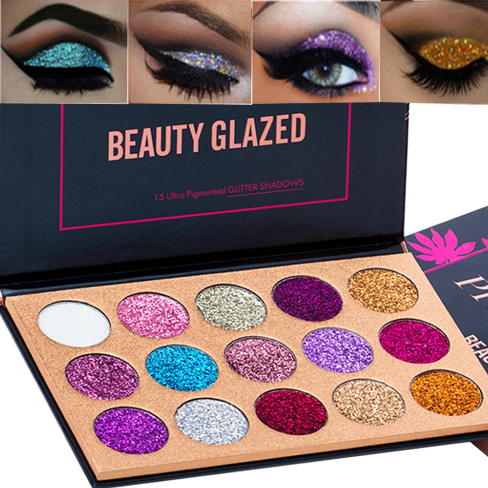 Price:$9.89    15 Colors Glitter Eyeshadow Palette Shimmer Ultra Pigmented Makeup Eye Shadow Powder Long Lasting Waterproof  Beauty