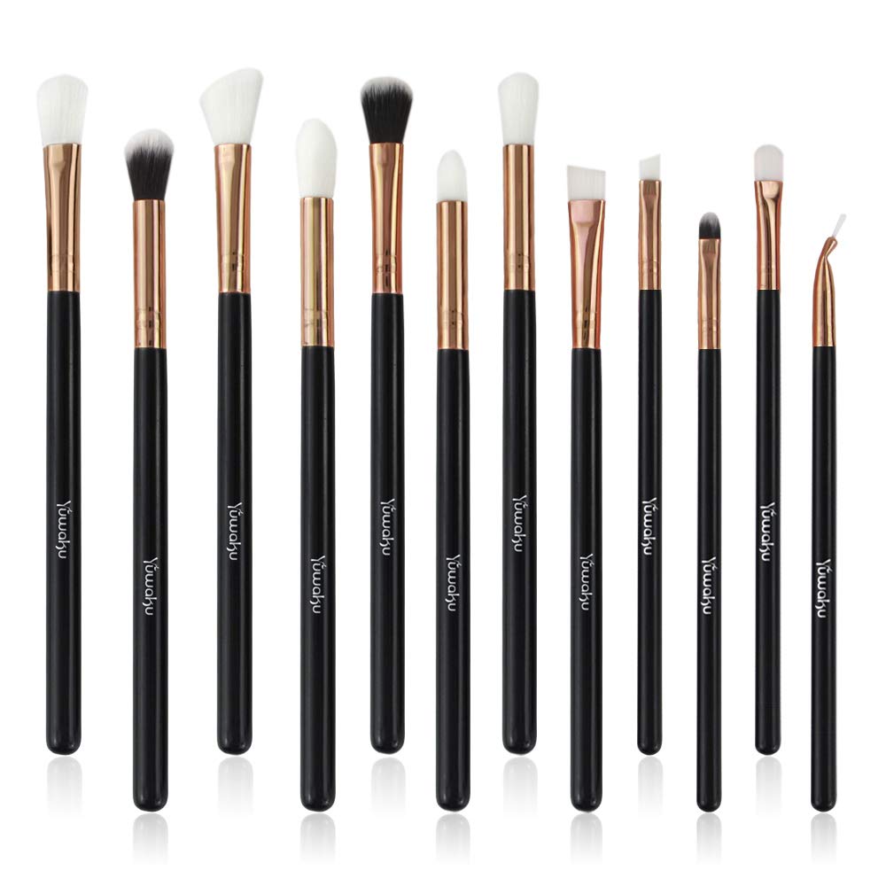 Price:$5.99    Yuwaku Makeup Brushes for Eye, 12pcs Black Professional Eyeshadow Eyeliner Eyebrow Brushes Tools Essential Cosmetic Brush Kits  Beauty