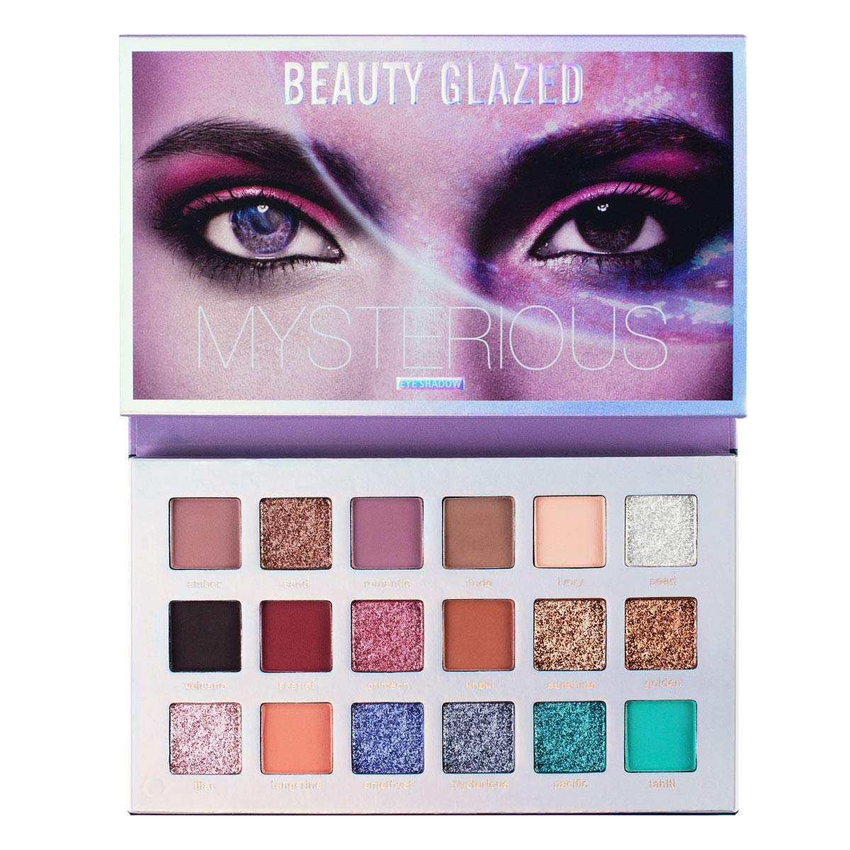Price:$9.88     Beauty Glazed Mysterious Makeup Palette, 18 Colors Ultra Pigmented Fine Pressed Mercury Retrograde Eyeshadow Palette Mattes, Metallics, Glitter and Multi-reflective Powder Eye Shadow Palettes   Beauty