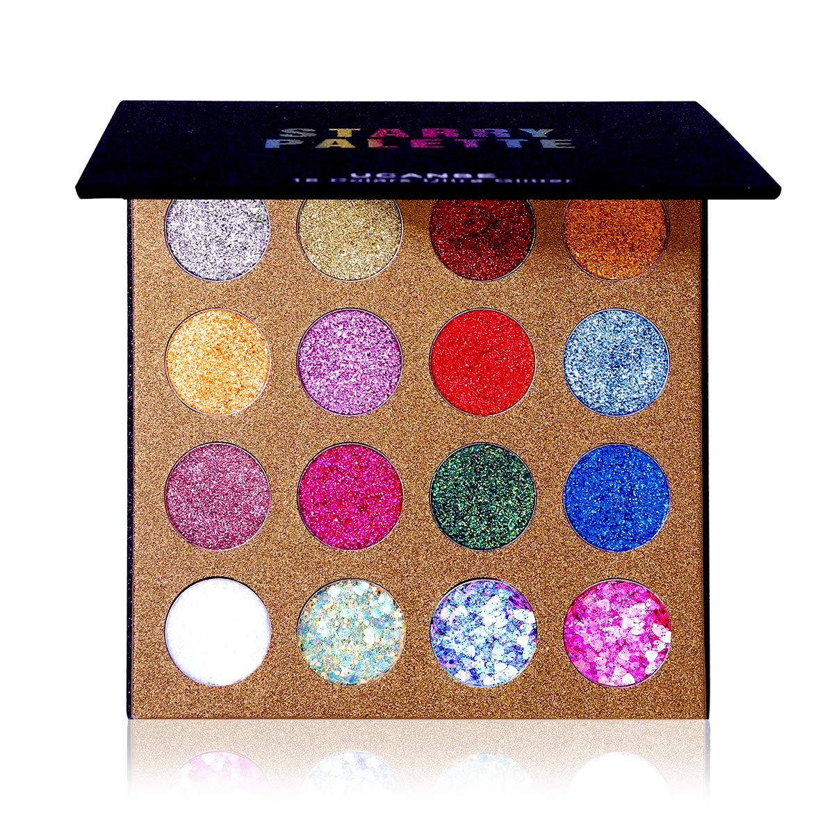 Price:$12.99     UCANBE Pro Glitter Eyeshadow Palette - Professional 16 Colors - Chunky & Fine Pressed Glitter Eye Shadow Powder Makeup Pallet Highly Pigmented Ultra Shimmer for Face Body   Beauty