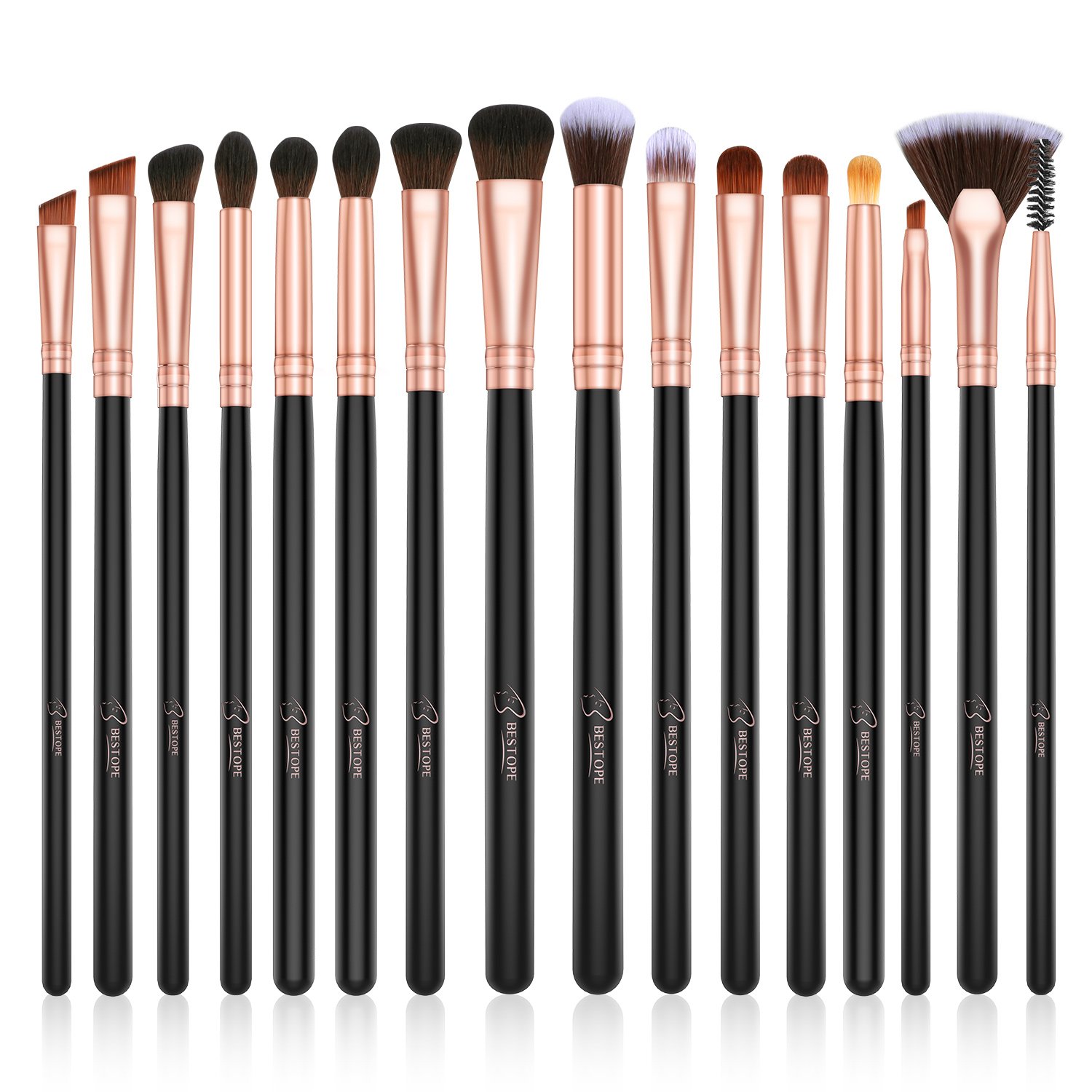 Price:$9.99    BESTOPE Eye Makeup Brushes, 16 Pcs Professional Eye Brush Set Eyeshadow, Eyebrow, Blending, Fan, Eyelash, Make Up Brushes with Premium Wooden Handles & Soft Synthetic Hairs  Beauty