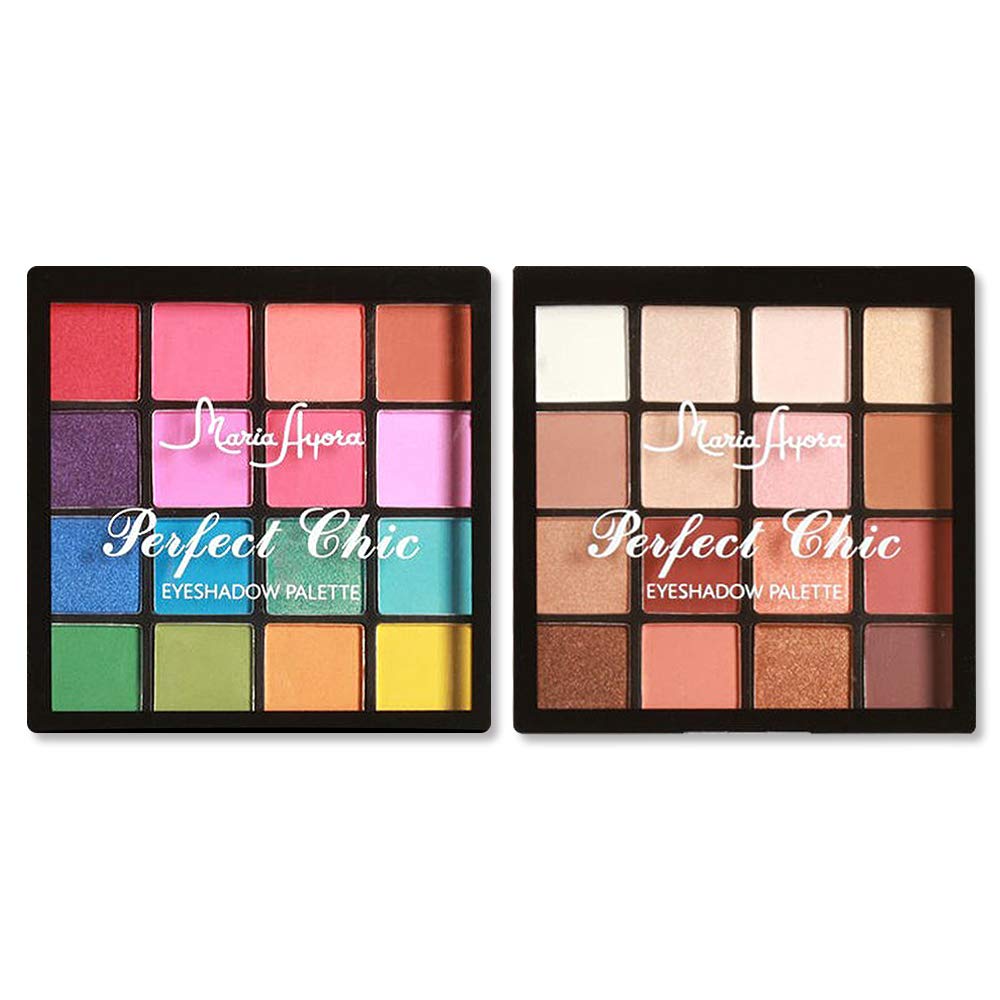 Price:$9.99     2pcs Professional Eyeshadow Palette Makeup Set(Warm Neutrals +Brights) - 16 Colors Ultimate Highly Pigmented Eye Shadow Cosmetics Pallet, 2 Count   Beauty