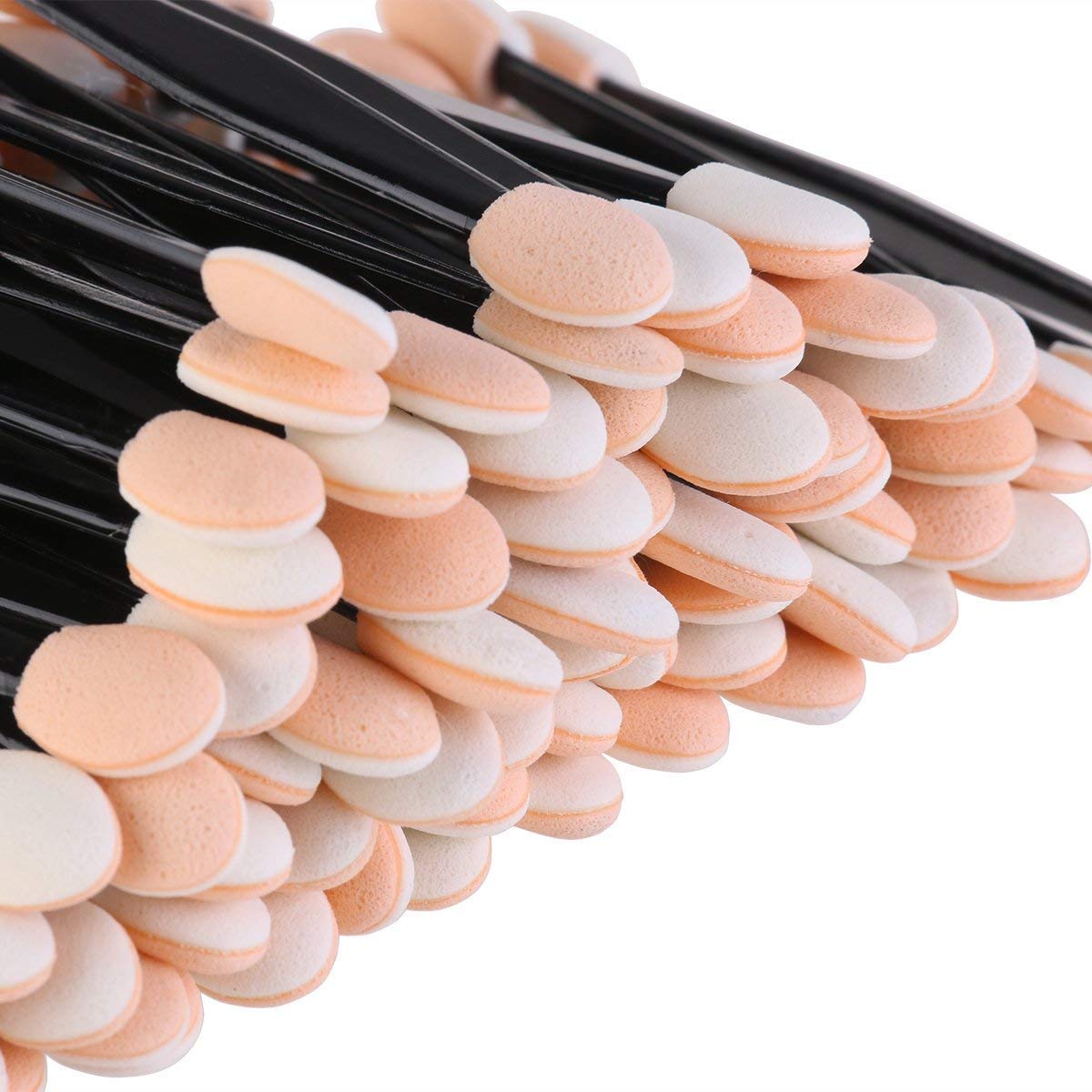 Price:$5.78    Onwon 100 Pcs Disposable Dual Sided Eyeshadow Brush, Double Ended Sponge Applicator Oval Tipped Eyeliner Brush Makeup Brush Tool  Beauty