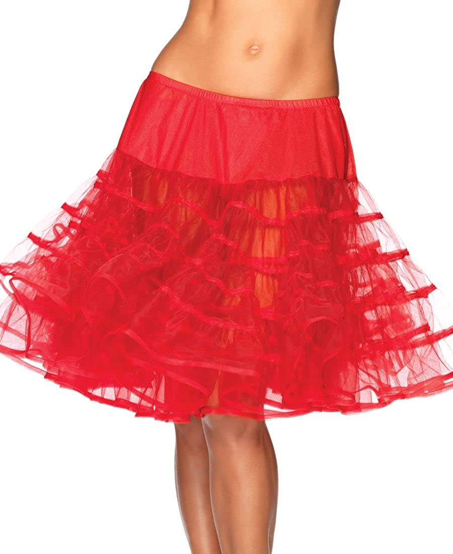Price:$30.40    Leg Avenue 83043R Women's Knee Length Petticoat - One Size - Red  Clothing