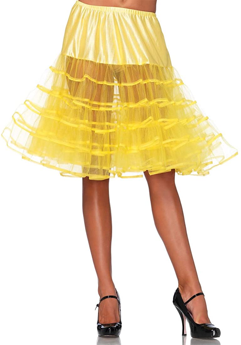 Price:$30.40    Leg Avenue Women's Knee Length Petticoat - One Size - Yellow  Clothing
