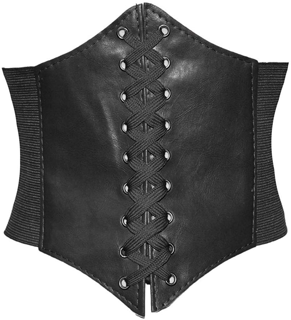 Price:$8.59    Alivila.Y Fashion Womens Faux Leather Underbust Corset Belt Bustier A13-Black  Clothing
