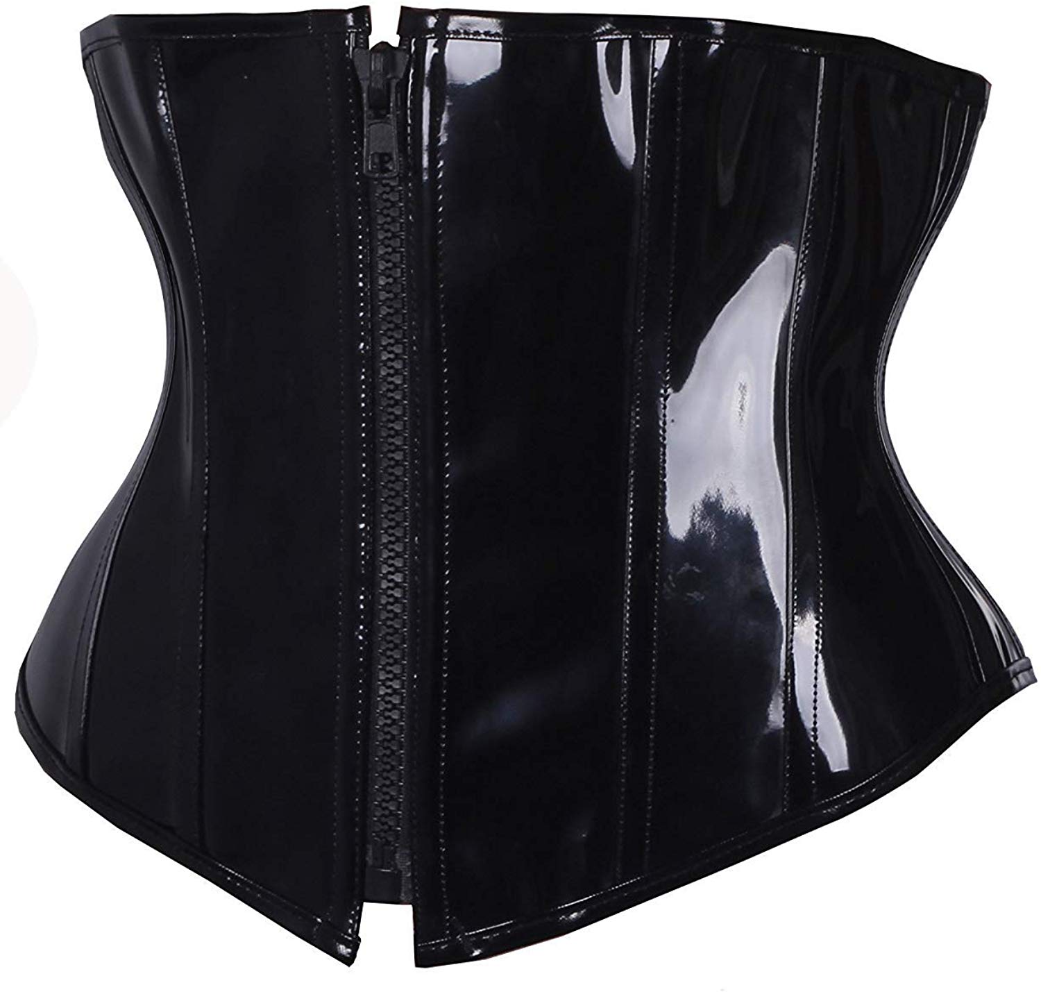 Price:$17.99 SAYFUT PVC Leather Steampunk Gothic Wasit Trainer Underbust Corset Bustier S, Black at Amazon Women’s Clothing store