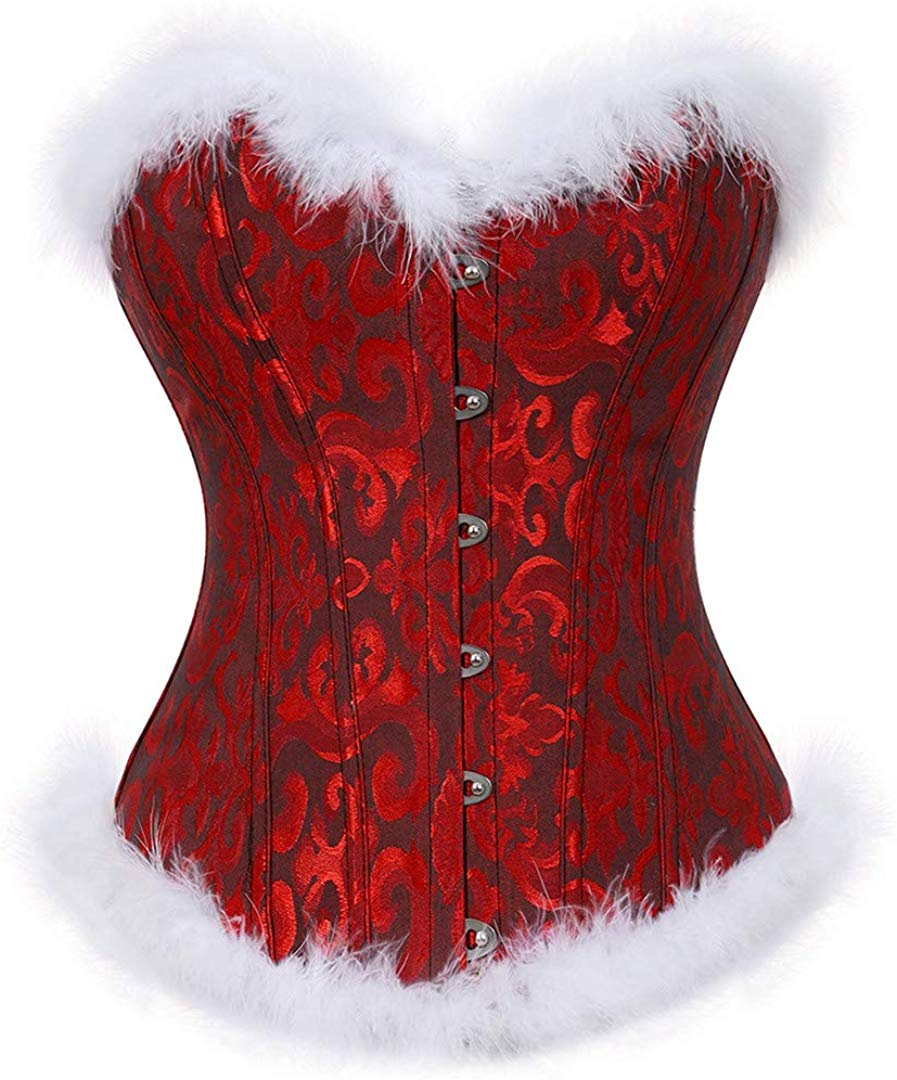 Price:$16.99    Kranchungel Sexy Santa Lingerie Sexy Santa Costumes for Women Christmas Costumes Corset Top Small Black Red  Clothing