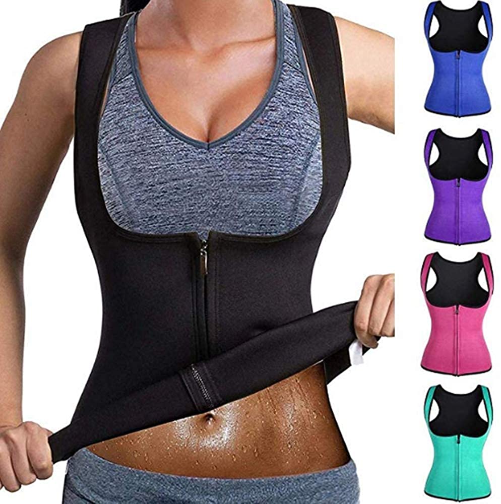 Price:$0.01    Eddizu Women Waist Trainer Vest Slim Corset Body Shaper Vest Workout Slimming (S, Black)  Clothing