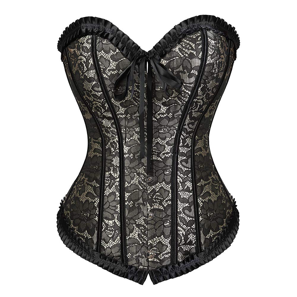 Price:$17.55    Grebrafan Plus Size Renaissance Corset Bustier Bodyshaper Top (US(4-6) S, Beige)  Clothing