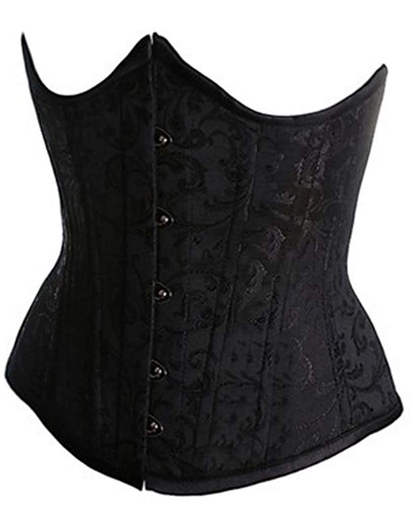 Price:$17.99    Alivila.Y Fashion Womens Brocade Underbust Boned Corset Waist Trainer 2686-Black-S  Adult Exotic Corsets  Clothing