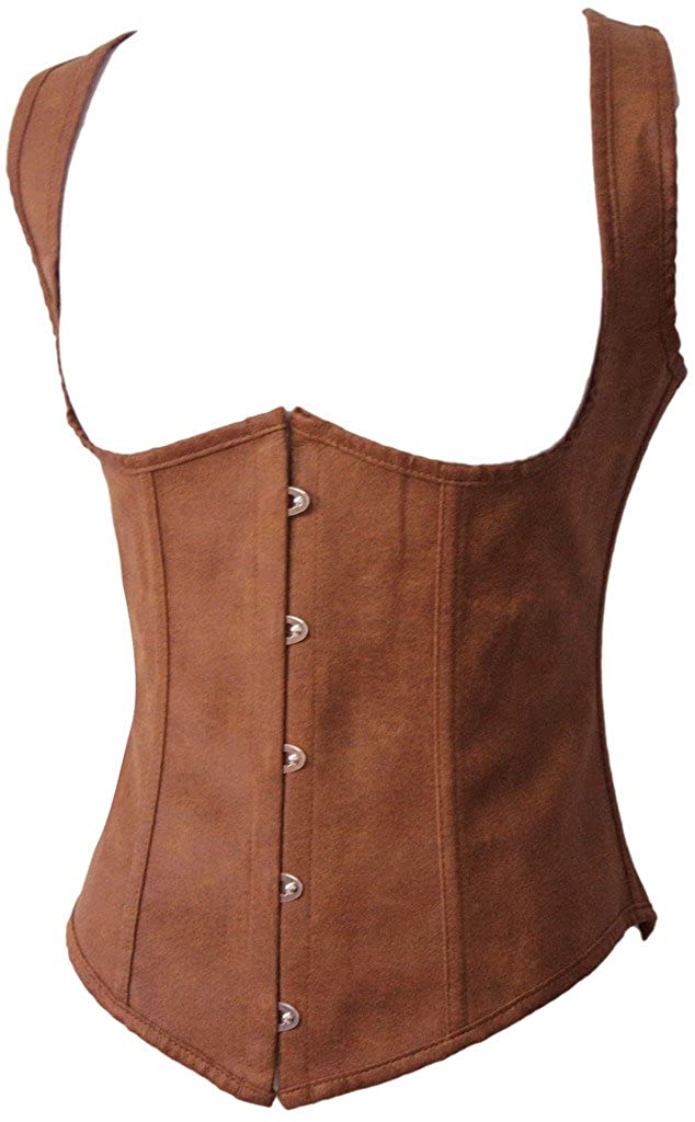 Price:$32.99    Alivila.Y Fashion Womens Faux Leather Steampunk Underbust Steel Boned Corset 2672A-Brown-S  Clothing