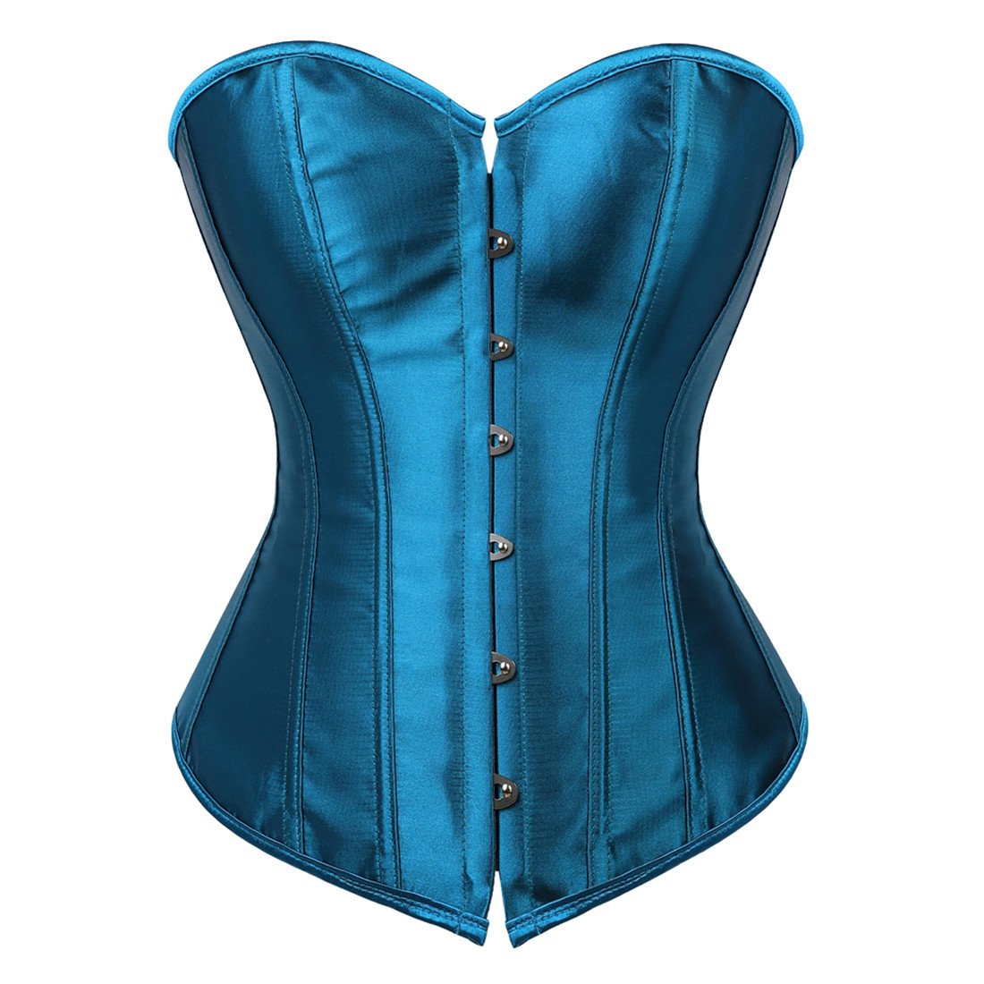 Price:$16.99    Women's Lace Up Corset Bustier Bridal Lingerie Plus Size Overbust Waist Cincher Bodyshaper Top Blue Small  Clothing