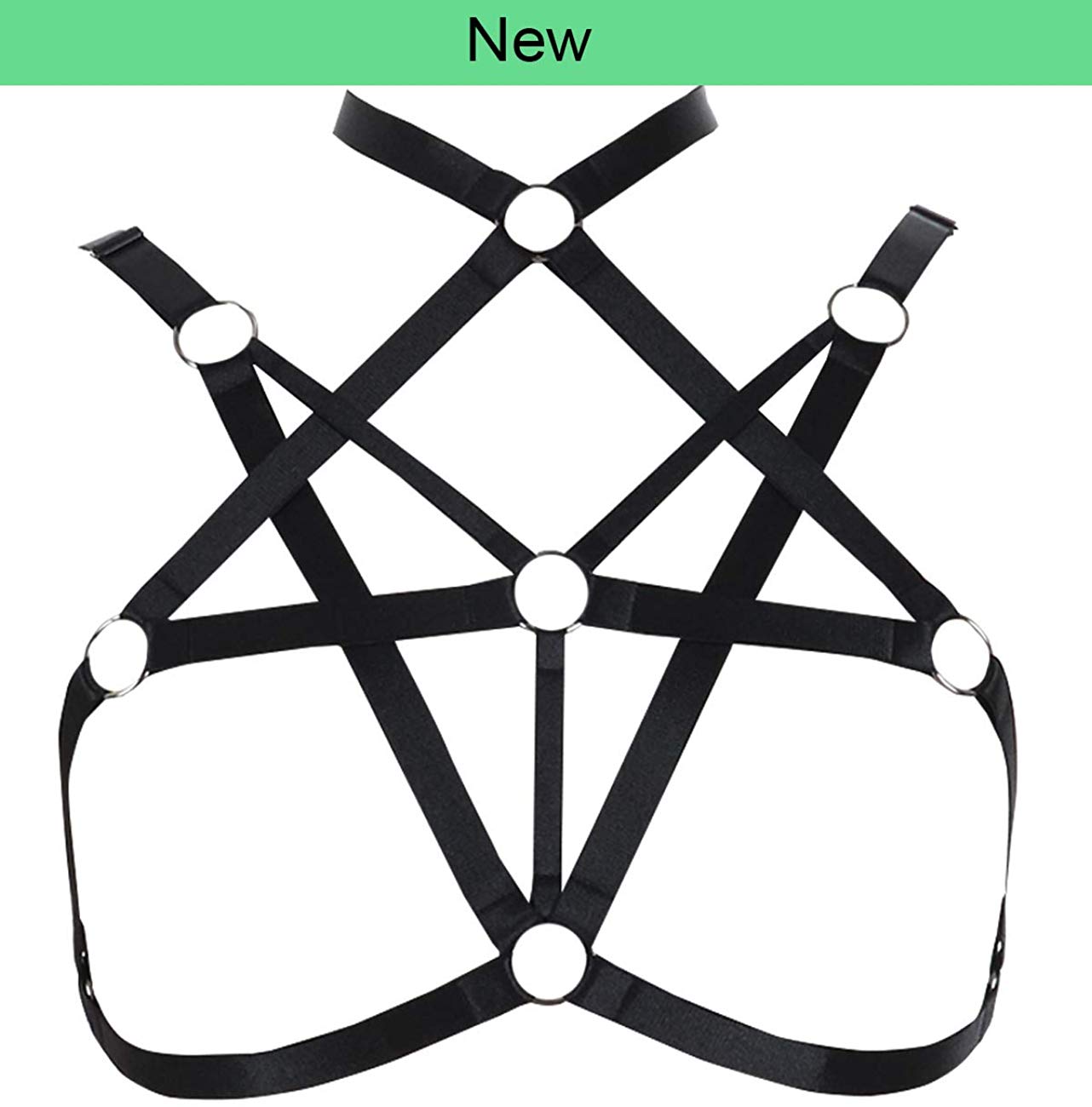 Price:$9.99    HJZLSSYS Women Harness Elastic Cupless Cage Bra Hollow Out Strappy (Style-2) (Style-1)  Clothing