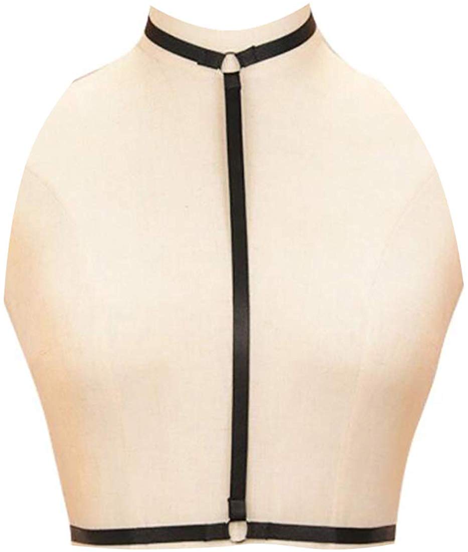 Price:$7.99    Hyperdim Body Harness Bra Black Belt Elastic Cupless Cage Bra for Women Crop Top  Clothing
