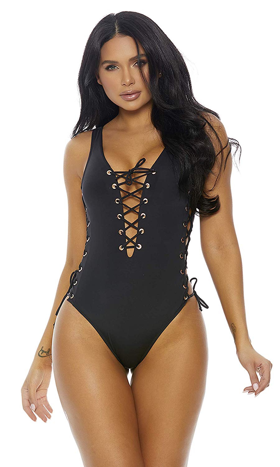 Price:$33.31    Forplay Women's Mocoa One Piece Swimsuit, Black, S  Clothing