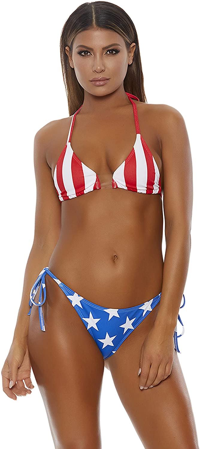 Price:$18.80    Forplay Women's Artemisa Bikini Set, American Flag, S  Clothing
