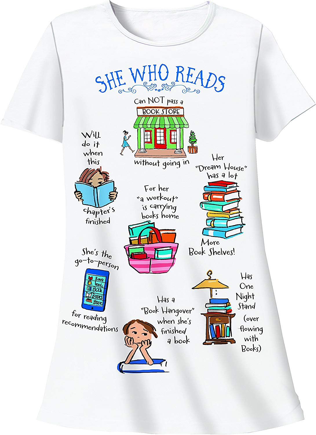 Price:$29.68    Nightshirt - She Who Reads, One Size  Clothing