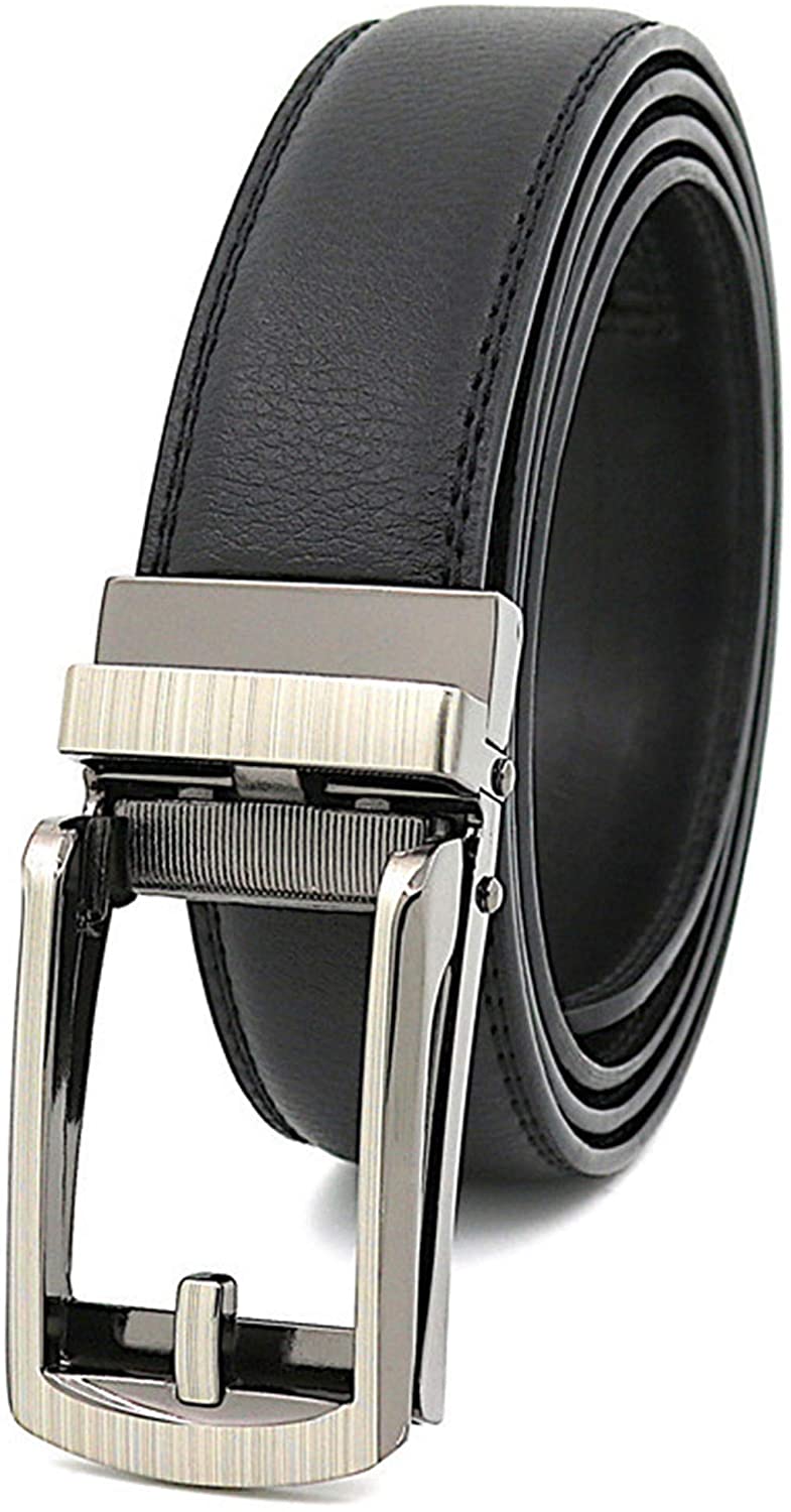 Price:$0.01    Soluo Ratchet Men?s Belt Comfort Click Slide Dress Belts Fit Automatic Buckle No Hole Trim to Fit (Black)  Clothing