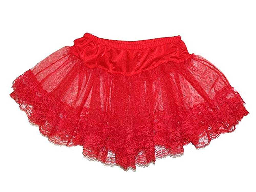 Price:$14.99    Leg Avenue Lace Trimmed Petticoat Red  Clothing