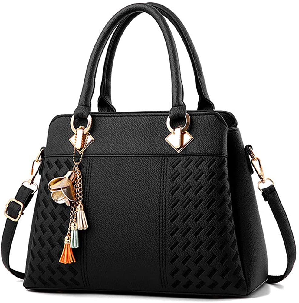Price:$32.99    Dylan Alerander Women Tote Bag,Shoulder Bag Capacity Lady Retro Tote Bag,PU Leather Shoulder Bag for Ladies and Girls, Black, Large  Shoes