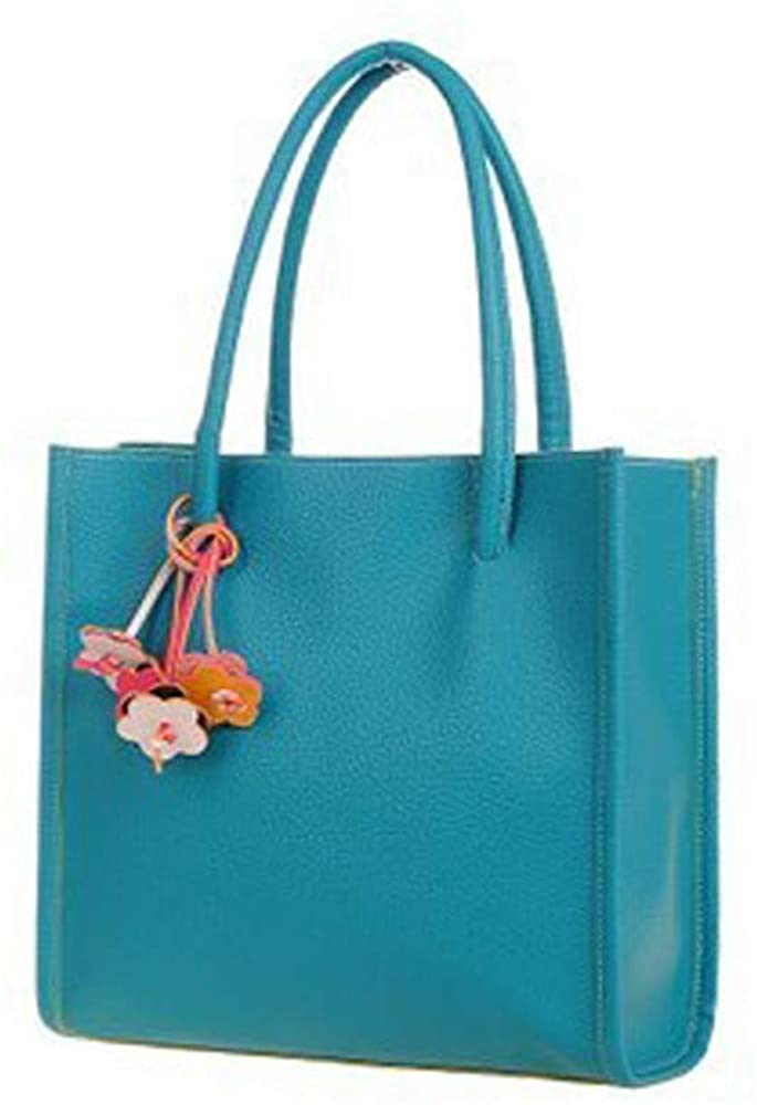 Price:$3.39    Big Sale! Fashion Elegant Girls Handbags PU Leather Shoulder Bag Clutches Candy Color Flowers Women Totes Purse (Blue)  Clothing