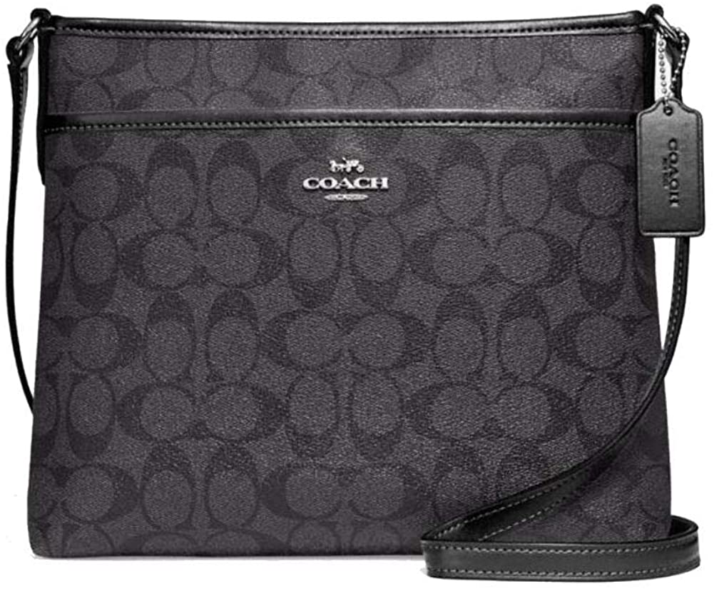 Price:$102.17 Coach File Crossbody In Signature Canvas Black Smoke  Handbags   
