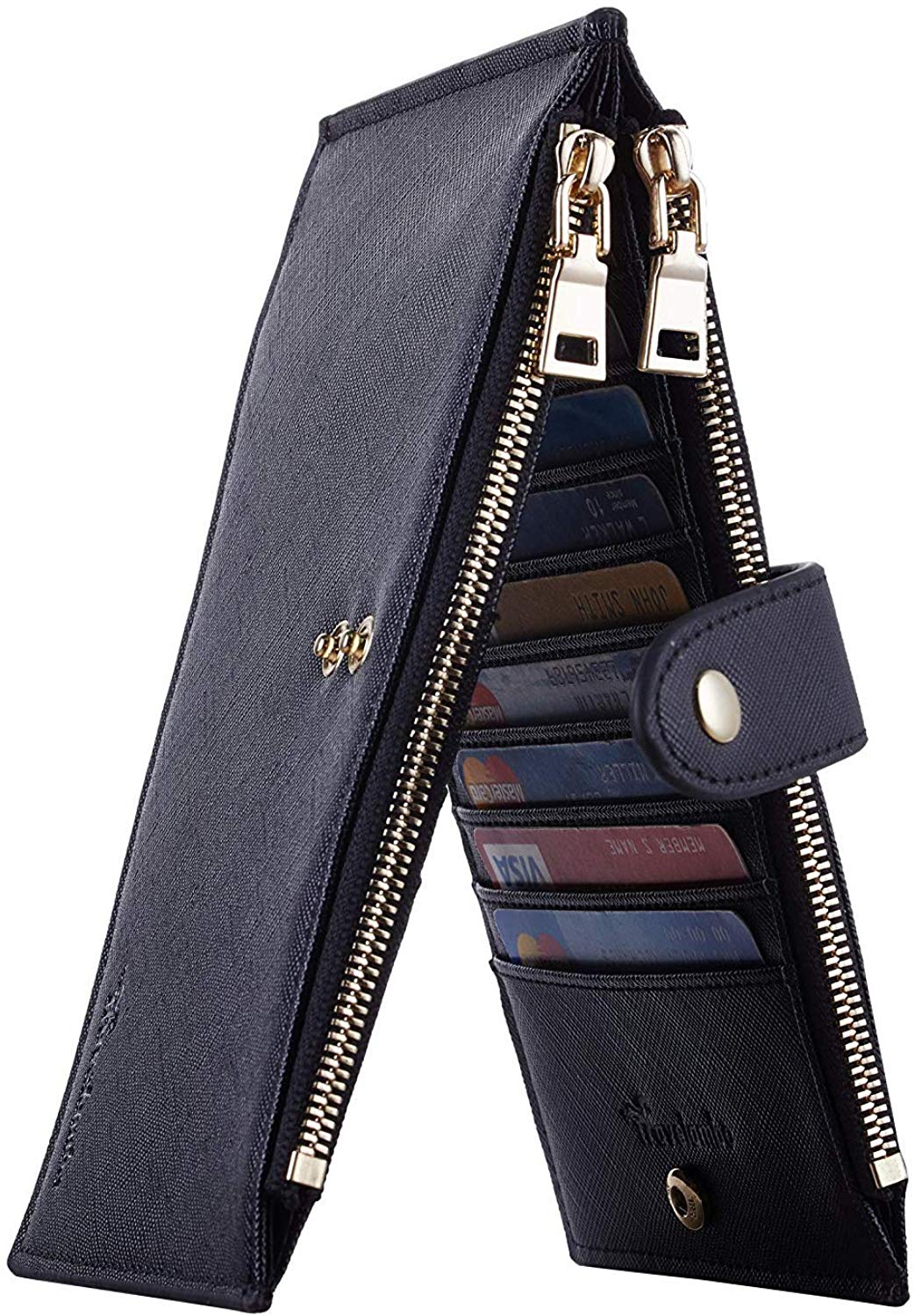 Price:$14.99 Travelambo Womens Walllet RFID Blocking Bifold Multi Card Case Wallet with Zipper Pocket (CH Black 4001) at Amazon Women’s Clothing store