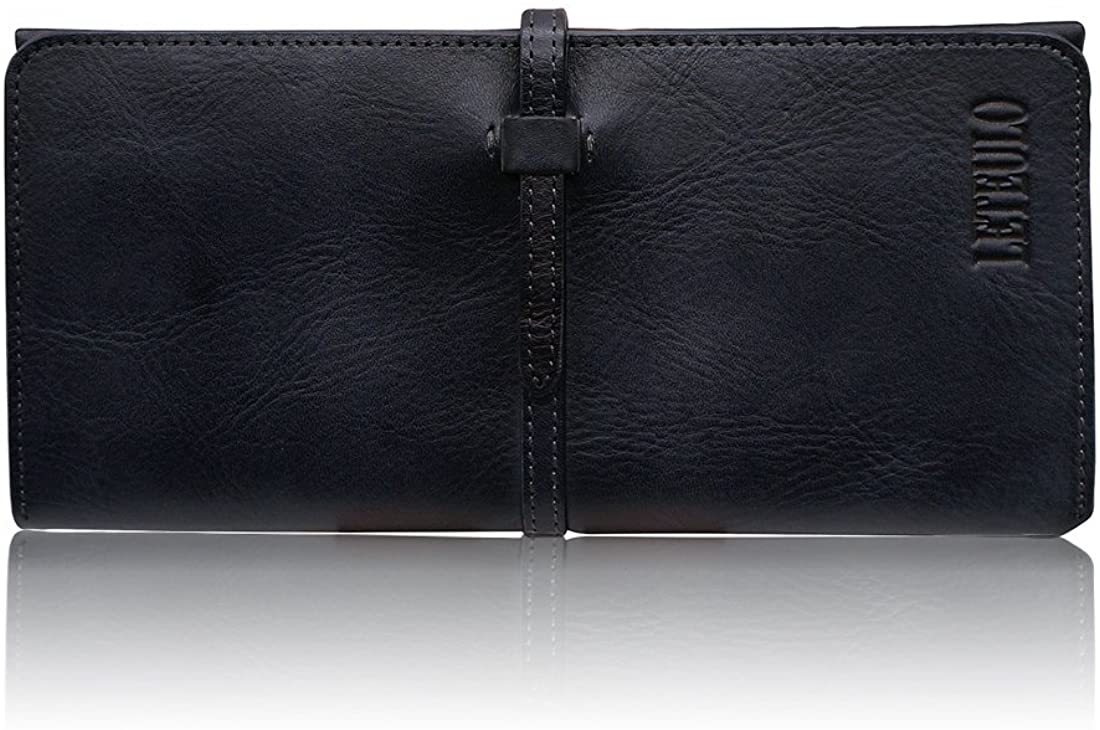 Price:$38.99 Wallets for Women Genuine Leather Card Organizer Dip Dye Coin Purse Lady Ultrathin Wallets (Black) at Amazon Women’s Clothing store